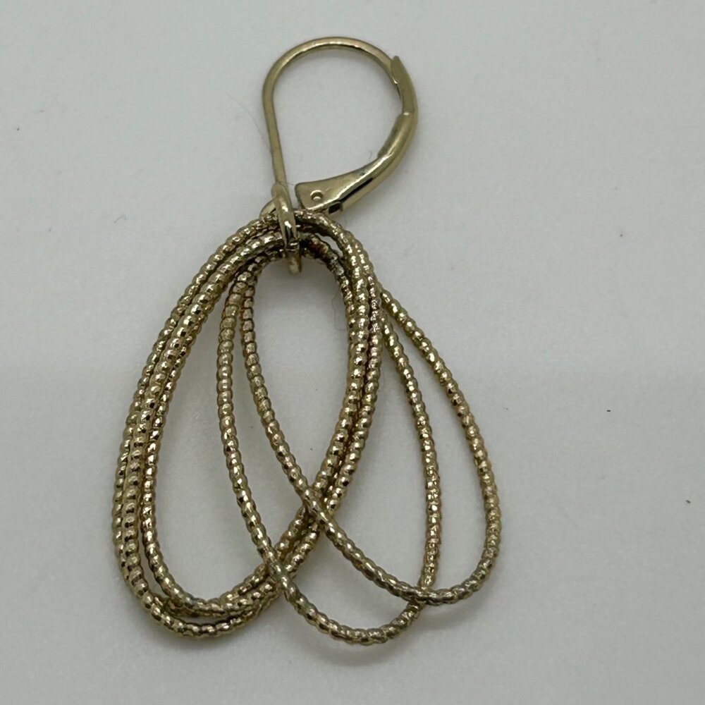 Nine West Earrings Gold-Tone Textured Oval Drop With Leverback Closure - Picture 6 of 11